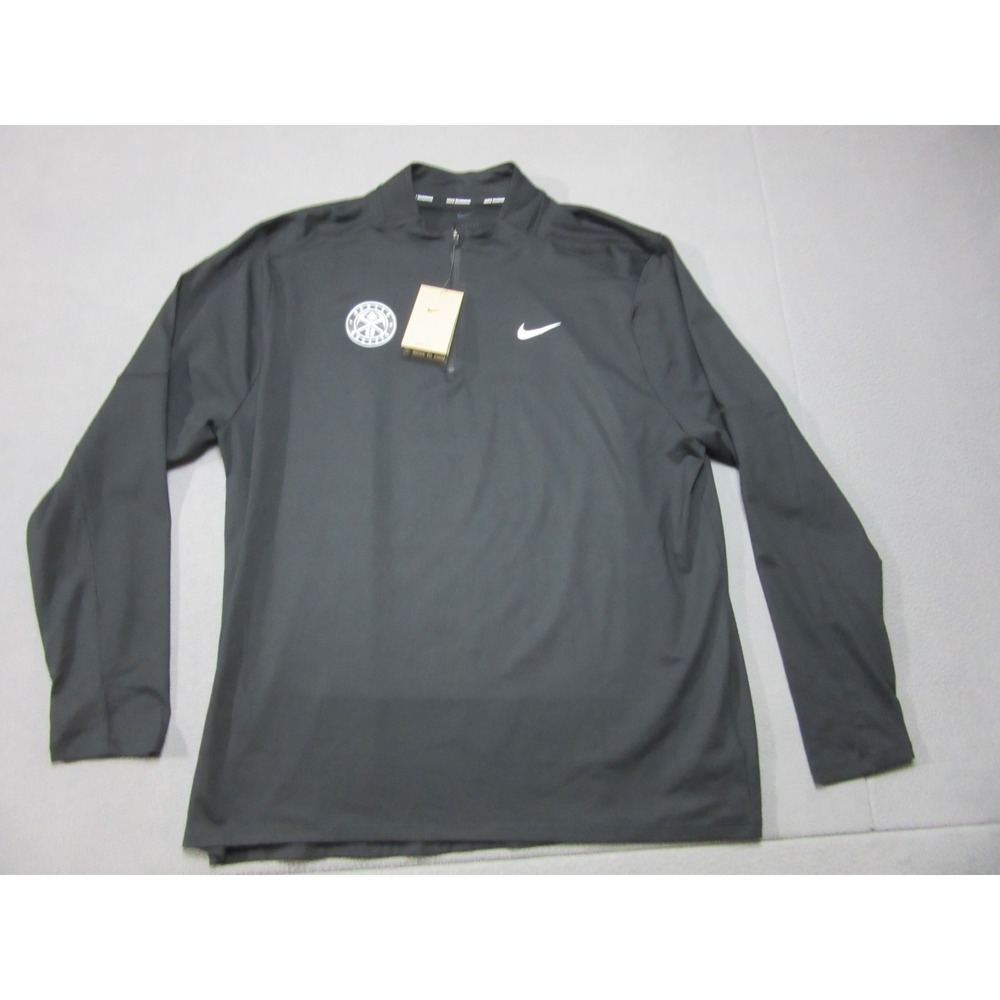 Nike Denver Nuggets 1/4 Zip Mens 2XL Black New NBA Dri-Fit DH4949-010